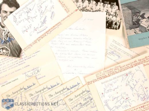 Large Vintage International Hockey Autographs Collection