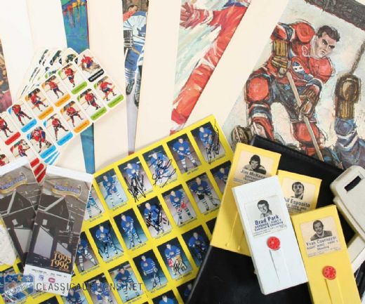 Bernie Geoffrion 1962 NHL All-Star Game Agenda & Assorted Hockey Memorabilia