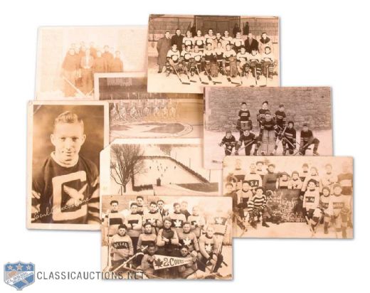 1920s-40s Vintage Real Photo Hockey Team Postcard Collection of 8