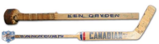 1970s Ken Dryden Game Used "Canadian" Stick