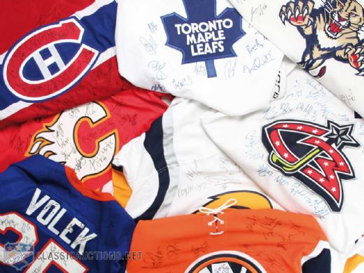 Huge Team Signed Jersey Collection of 37