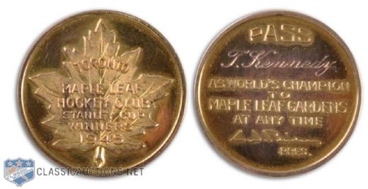 Ted Kennedys Maple Leaf Gardens Gold Lifetime Pass