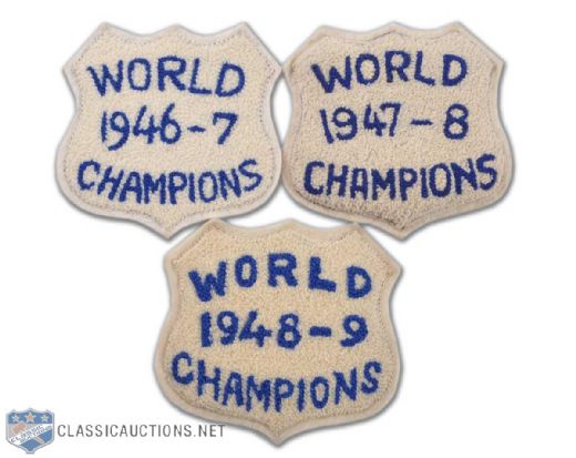 Ted Kennedys Late-1940s Stanley Cup Jacket Crest, Collection of 3