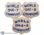 Ted Kennedys Late-1940s Stanley Cup Jacket Crest, Collection of 3