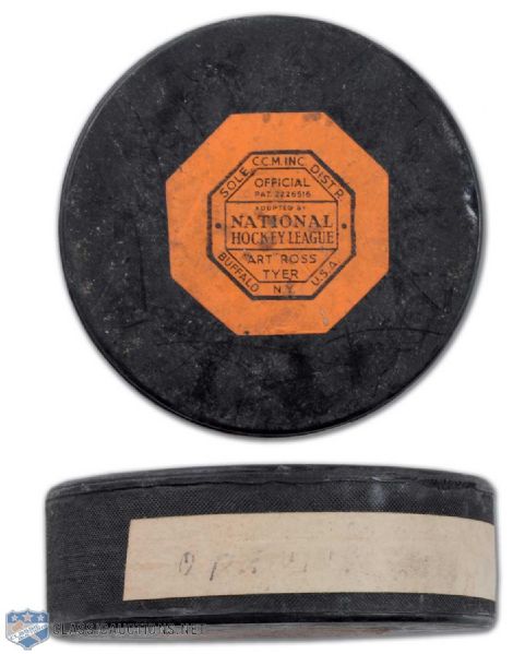 Ted Kennedys 1950s Official NHL Art Ross Tyer Game Puck