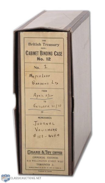 Maple Leaf Gardens Document Collection Binder #2 - April 5, 1932 to October 31, 1933