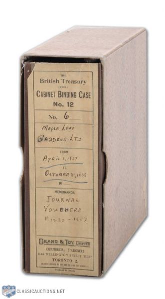 Maple Leaf Gardens Document Collection Binder# 6 - April 1, 1937 to October 31, 1938