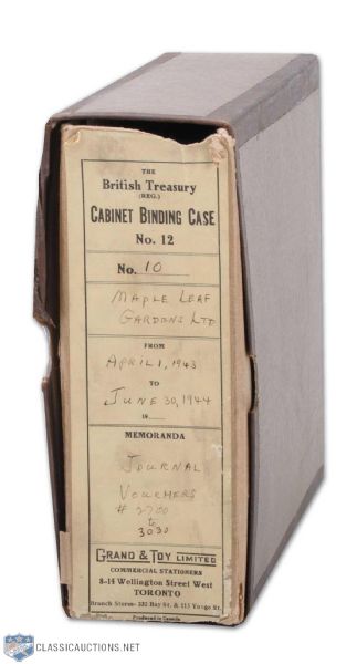 Maple Leaf Gardens Document Collection Binder#10 - April 1, 1943 to June 30, 1944