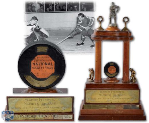 1957 Maurice "Rocket" Richard 543rd Goal Puck Trophy (22")