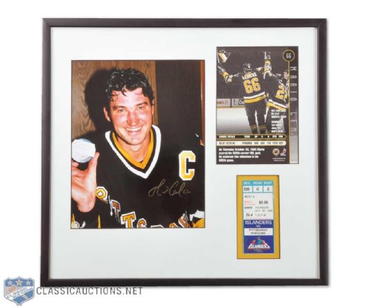 Mario Lemieuxs 500th Goal Framed Montage