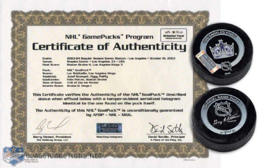 2003-04 Luc Robitaille Official Goal Puck