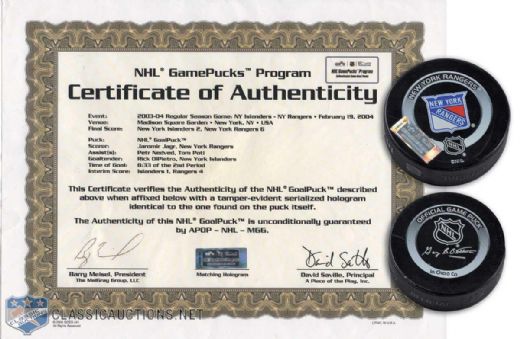 2003-04 Jaromir Jagr Official Goal Puck