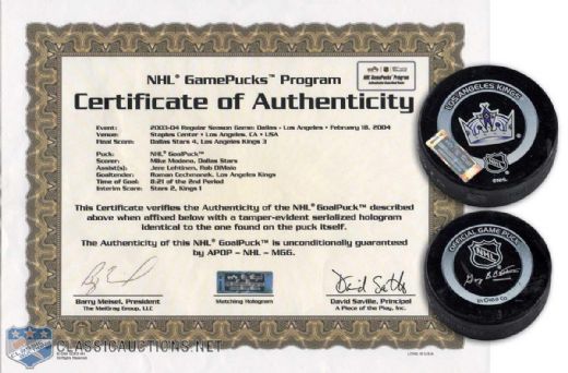 2003-04 Mike Modano Official Goal Puck