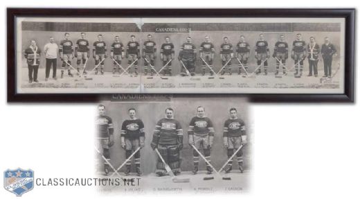 1930-31 Montreal Canadiens Framed Panoramic Rice Studio Team Photo (9" x 32 3/4")