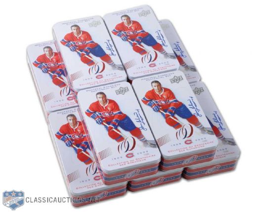Montreal Canadiens Centennial Card Set Tins (10) Autographed by Jean Béliveau