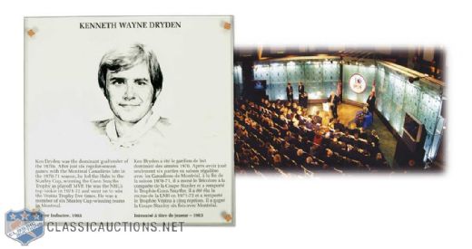 Ken Dryden Original Hockey Hall of Fame Honoured Member Glass Panel