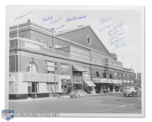 Photo of the Old Montreal Forum Autographed by 12 Canadiens Greats