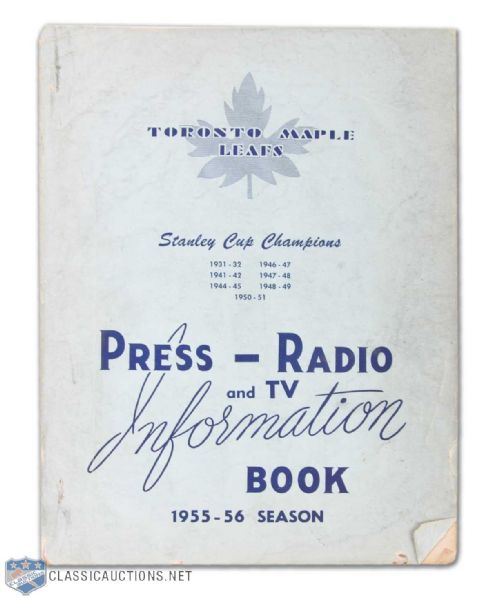1953-53 & 1955-56 Toronto Maple Leafs Large Soft Cover Media Guides