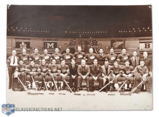 Original 1936-37 Stanley Cup Champion Detroit Red Wings Team Photo