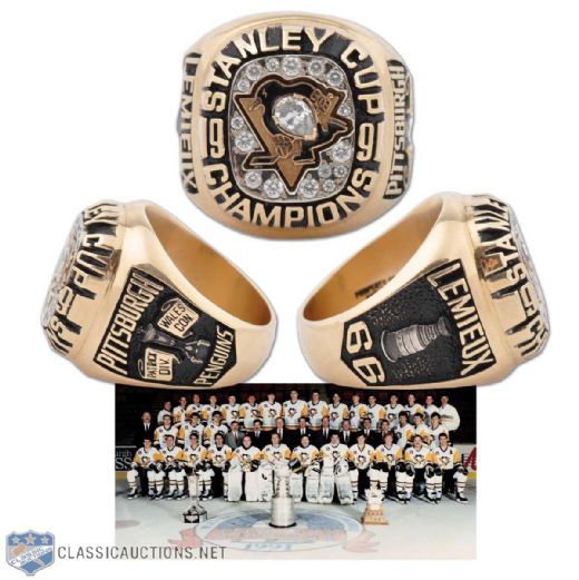 1990-91 Pittsburgh Penguins Mario Lemieux Stanley Cup Ring