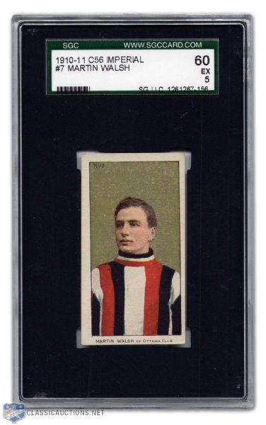 1910-11 Imperial Tobacco C56 #7 - Marty Walsh - Graded SGC EX 5