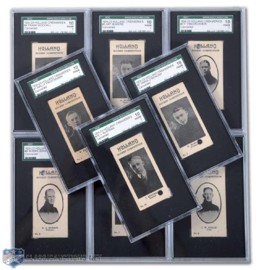 Rare 1924-25 Holland Creameries Graded 9-Card Set
