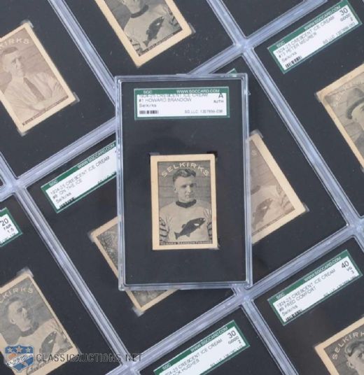 Rare 1924-25 Crescent Selkirks Graded Card Set of 13