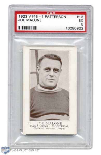 1923-24 V145-1 William Paterson #13 Joe Malone - PSA 5