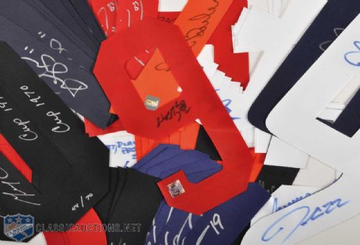 Collection of 102 Autographed Jersey Numbers with Wayne Gretzky Rangers