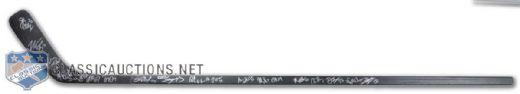 2002-03 Atlanta Trashers Team Signed Stick by 19 with Dany Snyder, Kovalchuk, Heatley & Savard