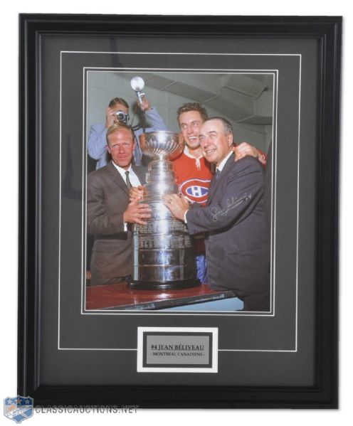 Jean Beliveau Autographed Framed Photo Display (22" x 18")