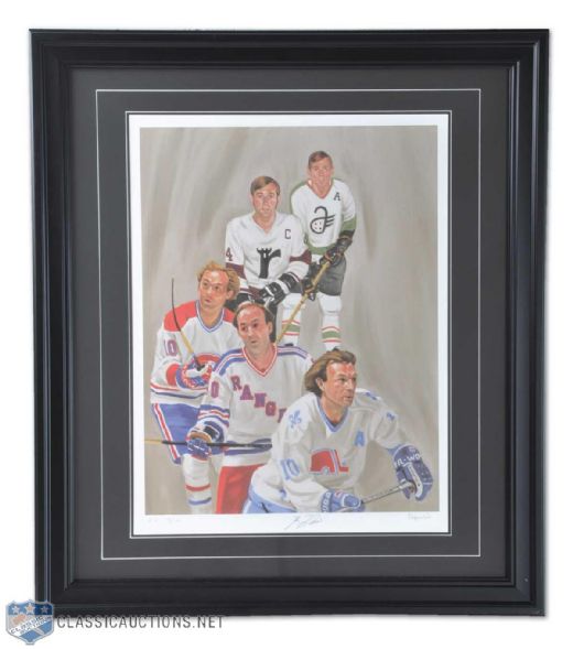 Guy Lafleur Framed Signed Lithograph (32" x 28")