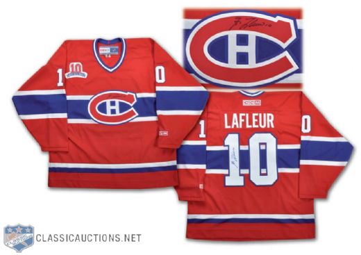 Guy Lafleur Double Signed Montreal Canadiens Jersey