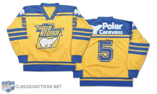 1978 Hakan Loob European Junior Championships Team Sweden Game-Worn Jersey