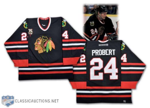 2000-01 Bob Probert Chicago Black Hawks Game-Worn Jersey
