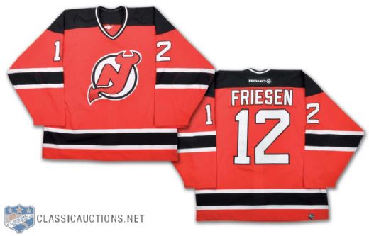 2003-04 Jeff Friesen New Jersey Devils Preseason Game-Worn Jersey