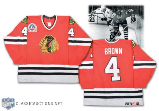1991-92 Keith Brown Chicago Black Hawks Stanley Cup Playoffs Game-Worn Jersey