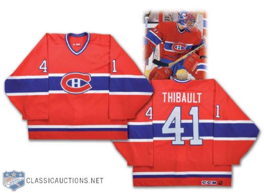 1996 Jocelyn Thibaults Signed Last Forum Game Game-Worn Jersey