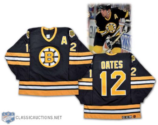 Mid-1990s Adam Oates Boston Bruins Signed Game-Worn Jersey