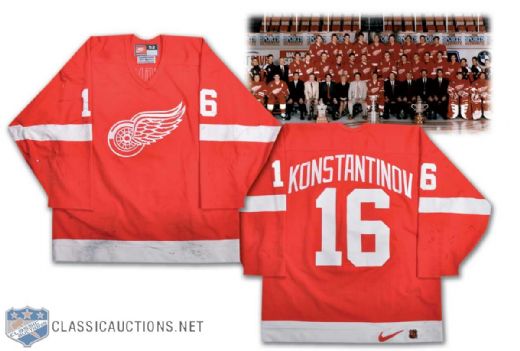 1996-97 Vladimir Konstantinov Detroit Red Wings Game-Worn Jersey