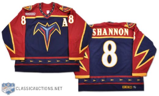 1999-2000 Darryl Shannon Atlanta Thrashers 1st Year Game-Worn Jersey