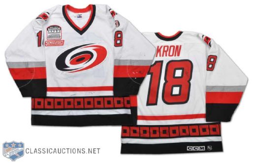 1999-2000 Robert Kron Carolina Hurricanes Signed Game-Worn Jersey