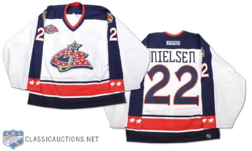 2000-01 Chris Nielsen Columbus Blue Jackets Inaugural Season Game-Worn Jersey