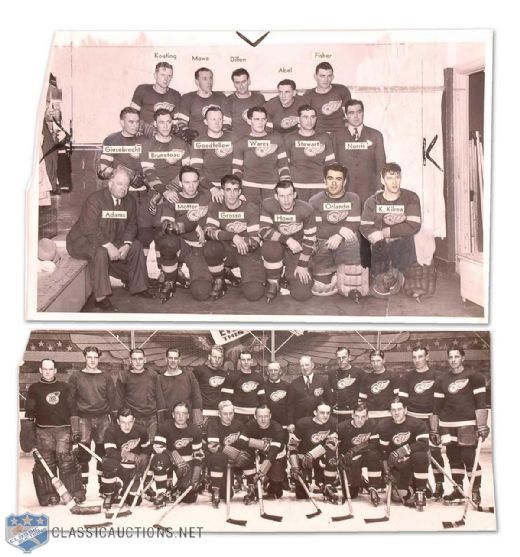 1933 and 1940 Detroit Red Wings Team Photo Collection of 2