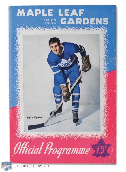 1947 Maurice "Rocket" Richard Hat Trick Maple Leaf Gardens Program