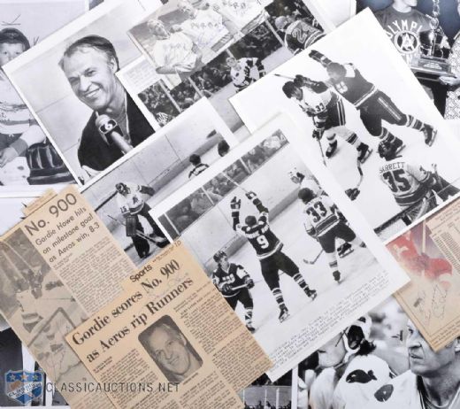 Gordie Howe & Sons Houston Aeros and Hartford Whalers Photo & Autograph Collection of 22
