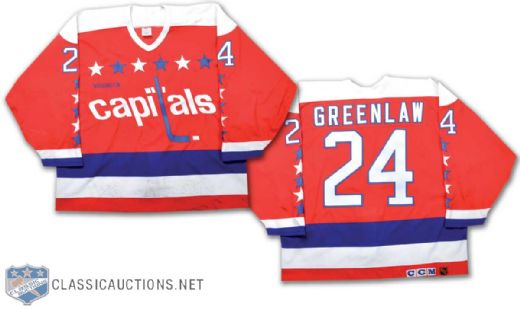 Circa 1991 Jeff Greenlaw Washington Capitals Game-Worn Jersey
