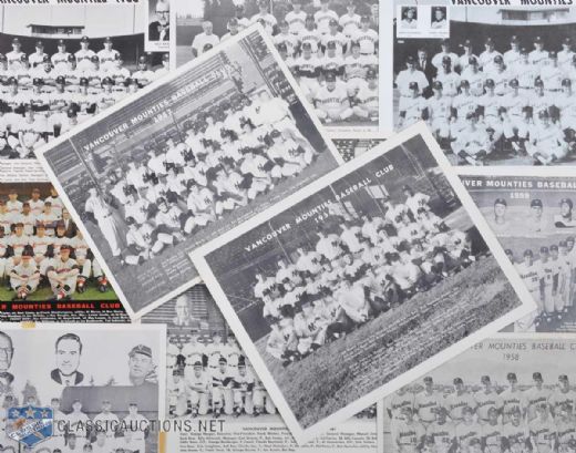 1950s & 60s Vancouver Mounties Baseball Team Photo Collection of 11 - Plus Vancouver Canadians Team Photo Collection of 3