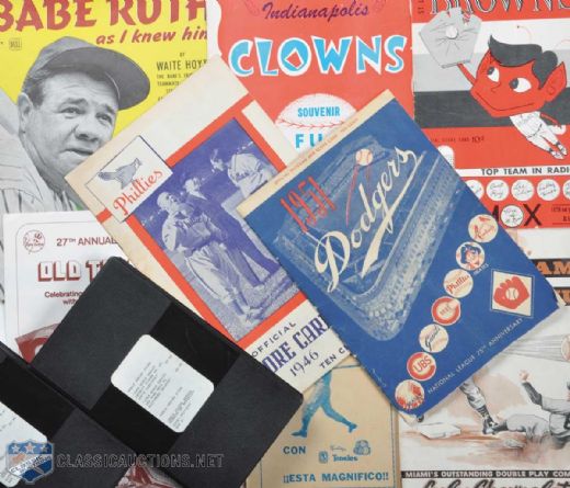 Baseball Program, Publications & World Series Movies Collection of 11