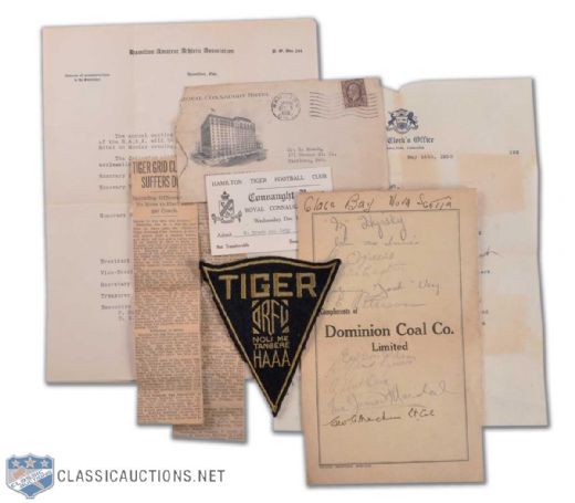 1930s Hamilton Tigers Football Ephemera Collection